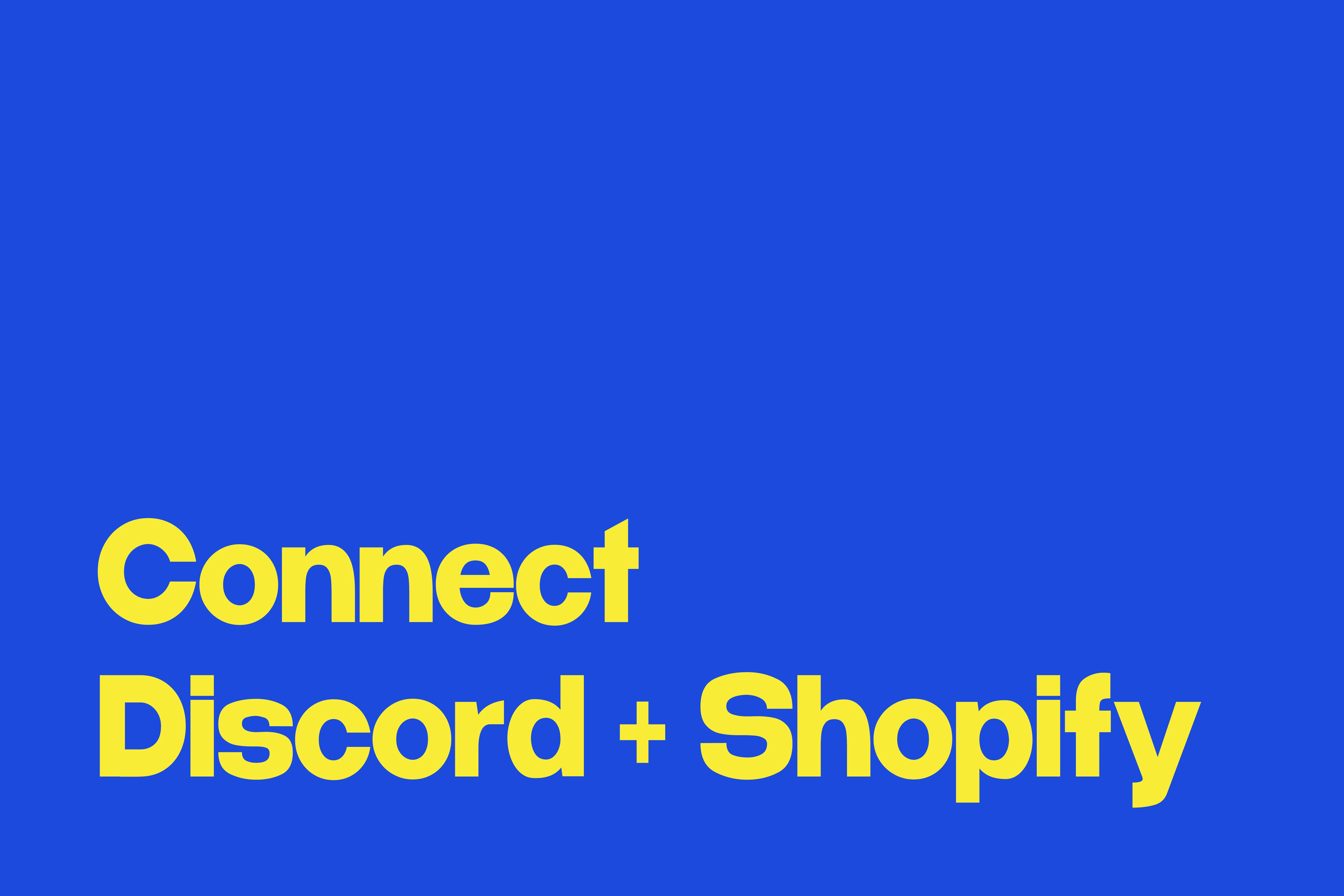 Connect Discord + Shopify