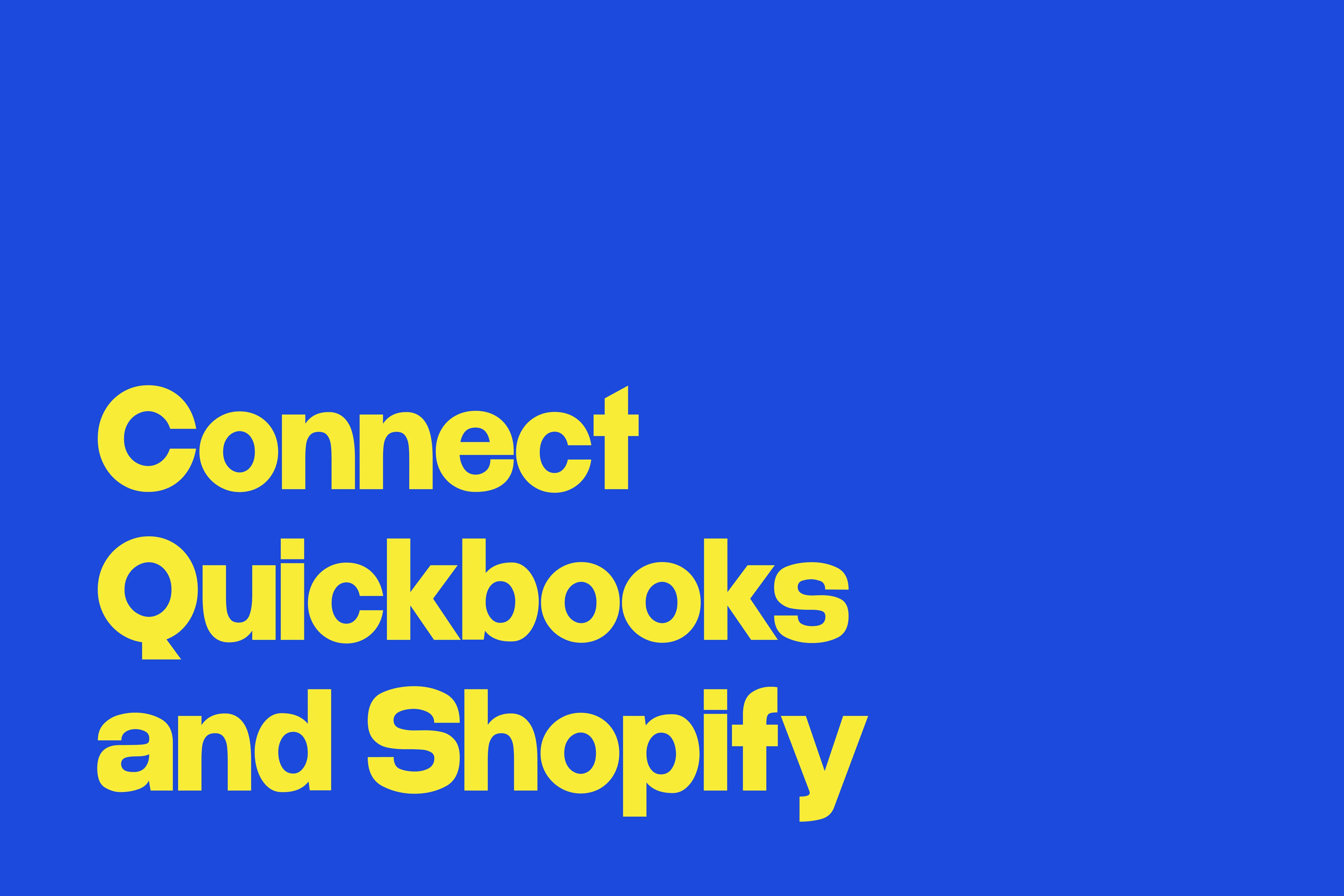 Connect Quickbooks and Shopify