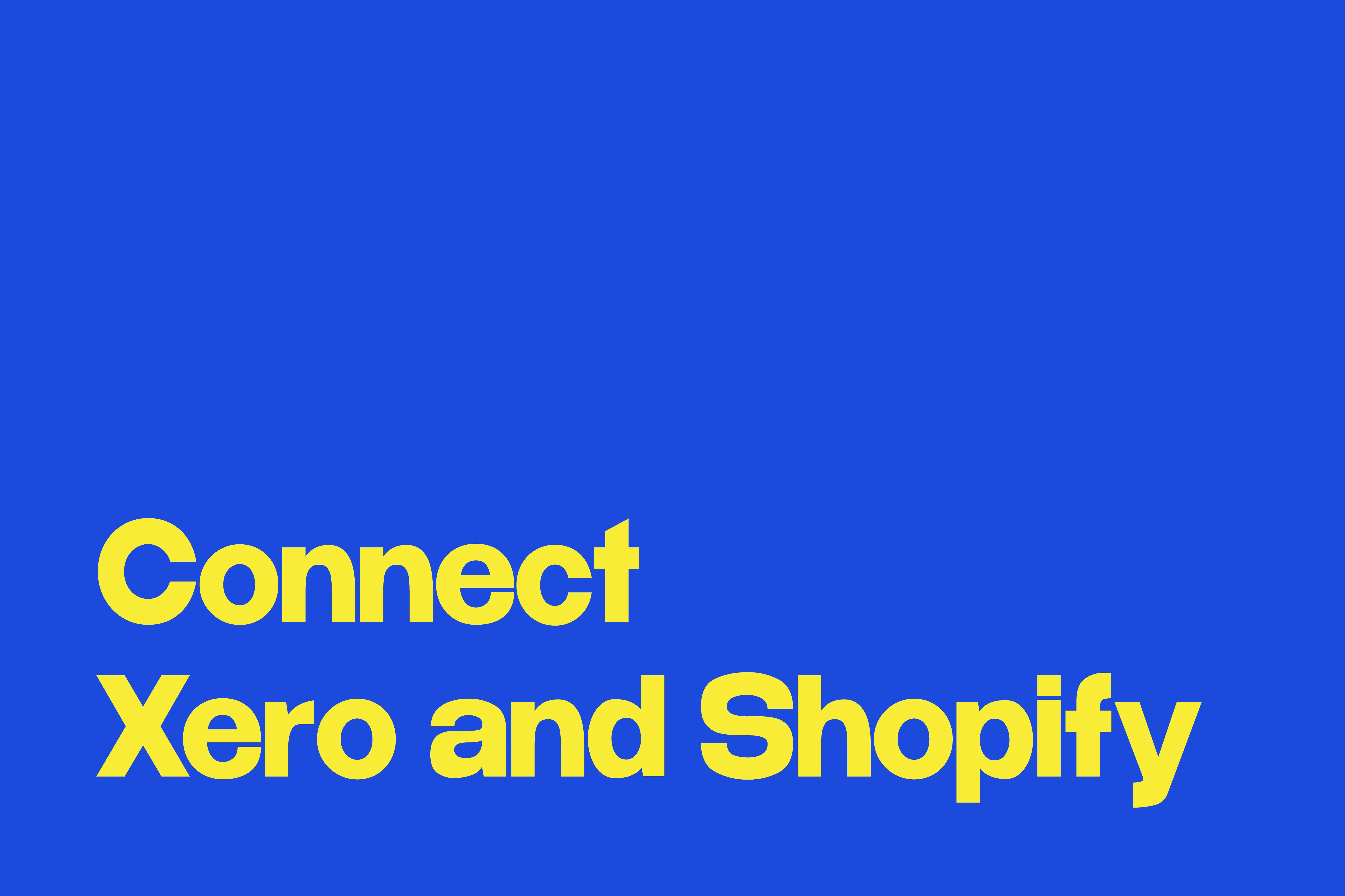 Connect Xero and Shopify