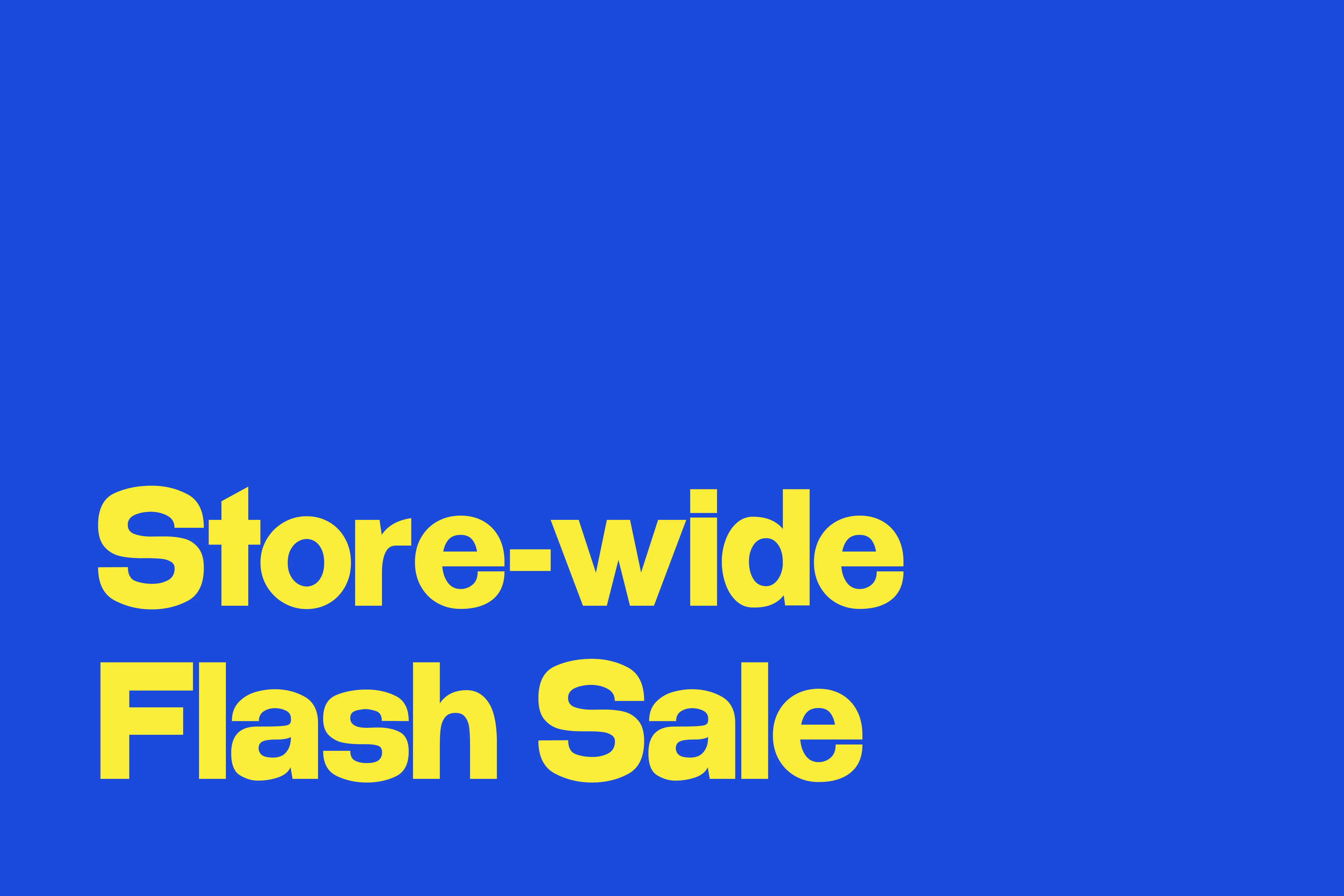 Store-wide Flash Sale